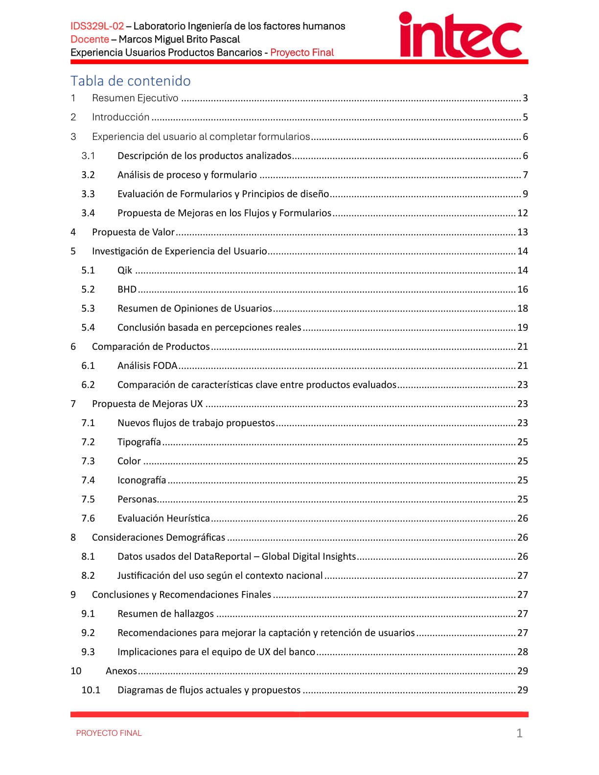 Digital banking UX research report, page 2 of 33