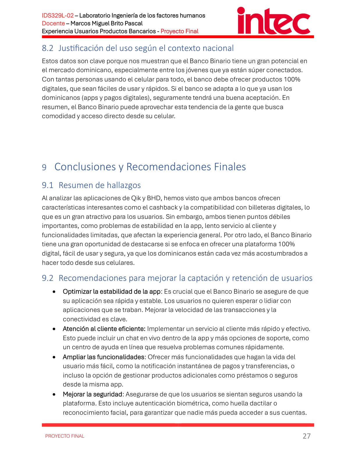 Digital banking UX research report, page 28 of 33