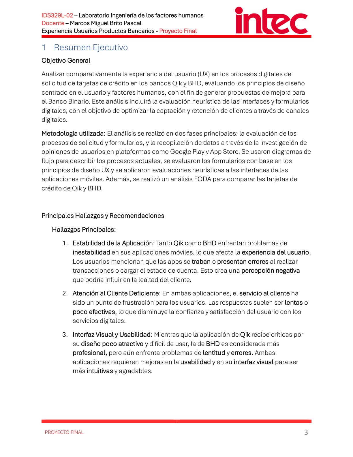 Digital banking UX research report, page 4 of 33