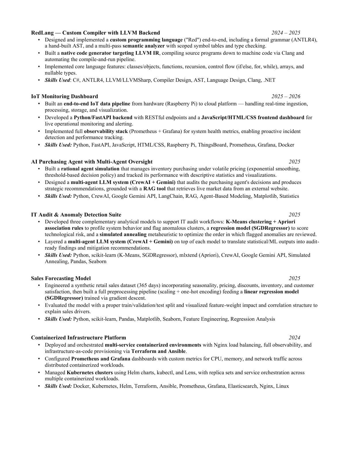 Résumé, page 2 of 3